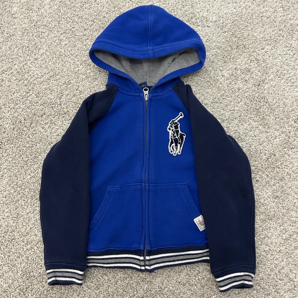 Polo by Ralph Lauren Royal Blue & Navy Hooded Zip Sweatshirt
